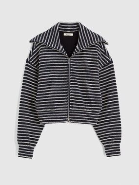 NEW Madewell Women’s Zip Up Knit Jacket Cropped Medium